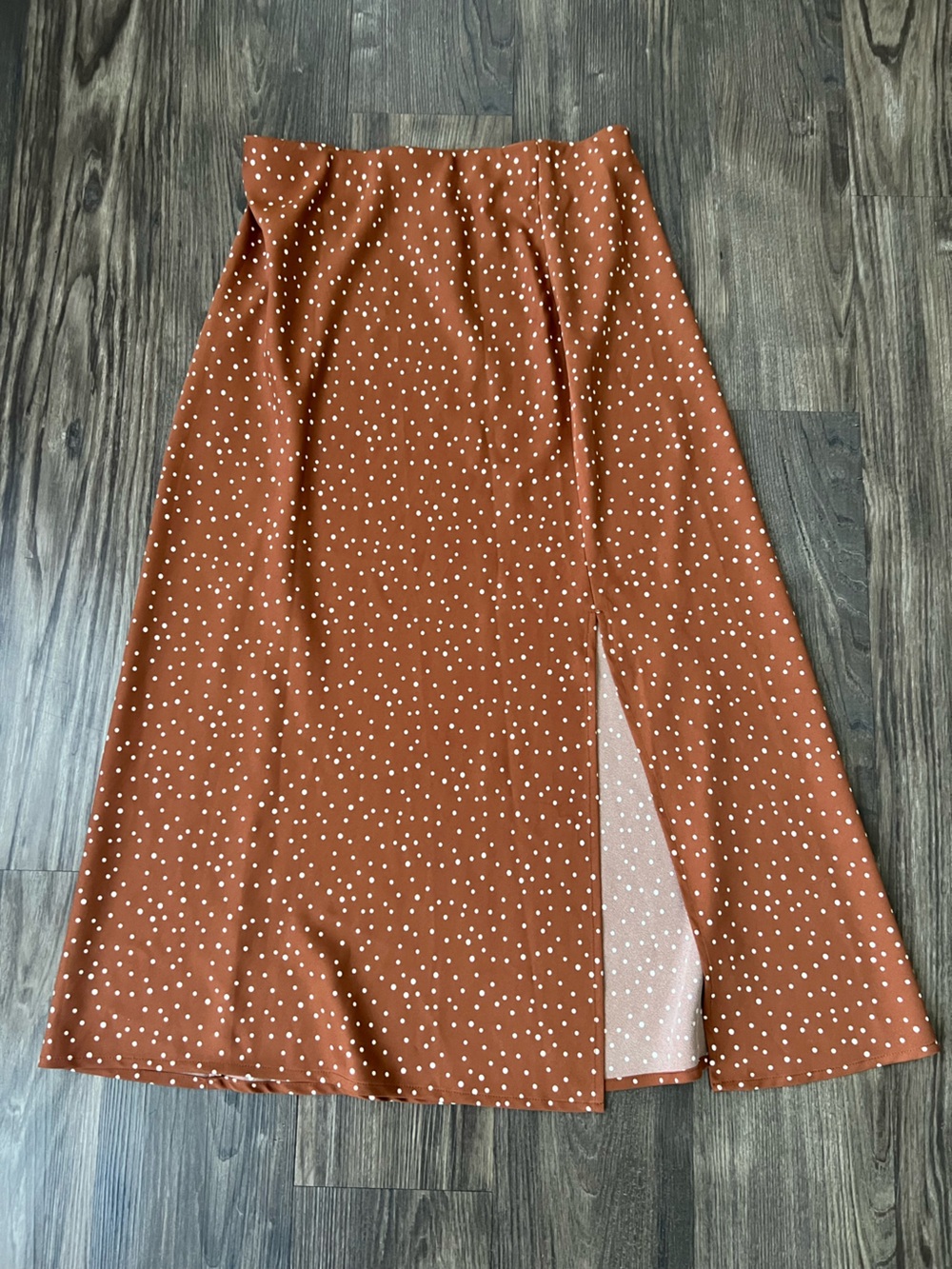 A New Day Polka Dot Slip Skirt with Front Slit